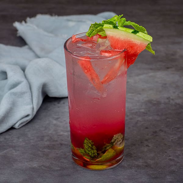 Watermelon Mojito Watermelon Chunks, Fresh Mint, Soda Sugar