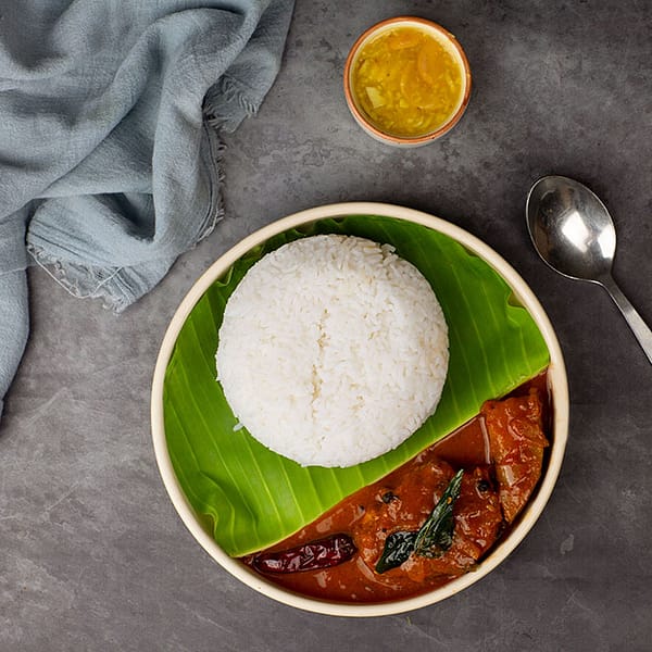 White Rice + Fish Curry + Sweet
