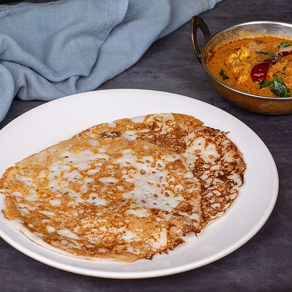 Kal Dosa 2 + Chicken Curry + Sweet